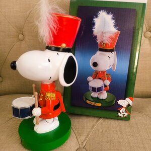 Peanuts Snoopy the Drummer Nutcracker Wooden Christmas Decor 10 In. Kurt's Adler